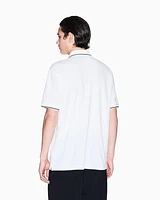 Armani Exchange - Regular fit mercerised cotton polo, Man, White, Size: