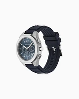 Armani Exchange -  Chronograph Blue Silicone Watch, Man, Multicoloured, Size: TU