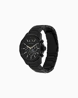 Armani Exchange - Armani Exchange Chronograph Black Stainless Steel Watch, Man, Multicoloured, Size: TU