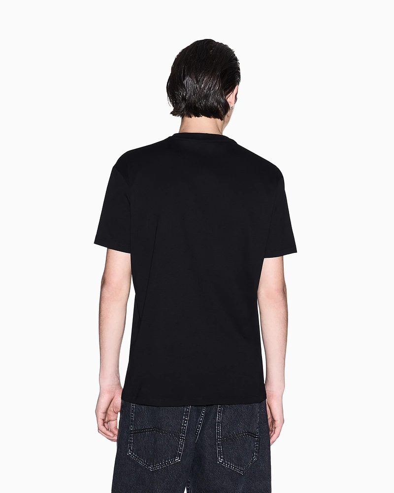 Armani Exchange - Regular fit T-shirt with logo and patch on the chest, Man, Black, Size: