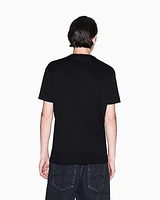 Armani Exchange - Regular fit T-shirt with logo and patch on the chest, Man, Black, Size:
