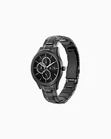 Armani Exchange - Black Stainless Steel Multifunction Watch and Bracelet Set, Man, Multicoloured, Size: TU