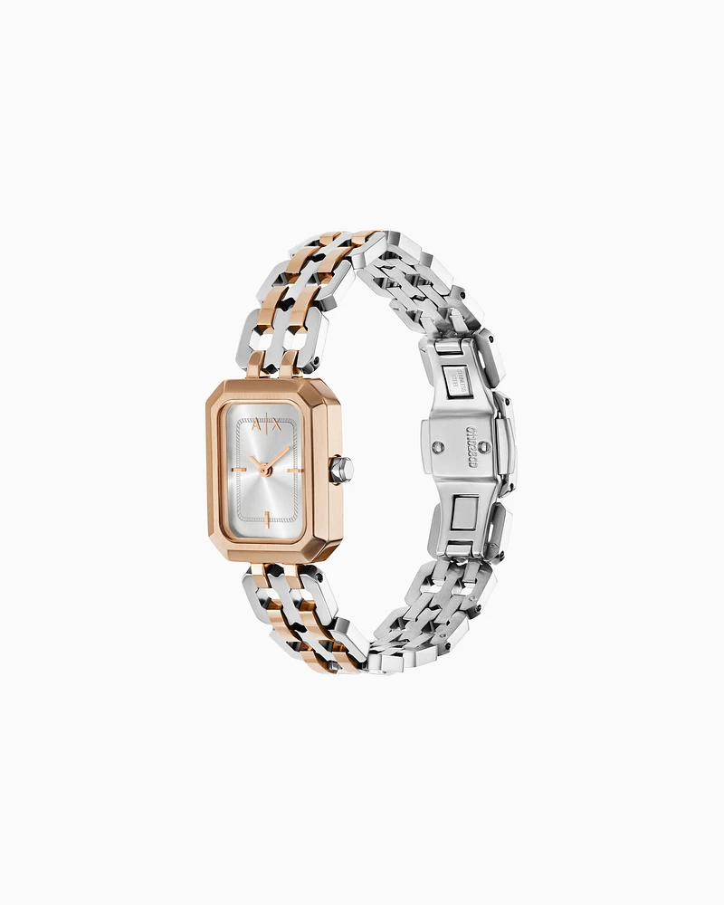 Armani Exchange -  Two-Hand Two-Tone Stainless Steel Watch, Woman, Multicoloured, Size: TU