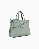 Armani Exchange - Large tote bag with double handles and shoulder strap, Woman, Green, Size: TU