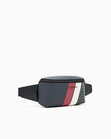 Armani Exchange - Monogram and Stripes Bum Bag, Man, Grey, Size: TU