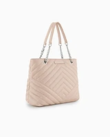 Armani Exchange - Quilted shopper bag with chain handles, Woman, Pink, Size: TU