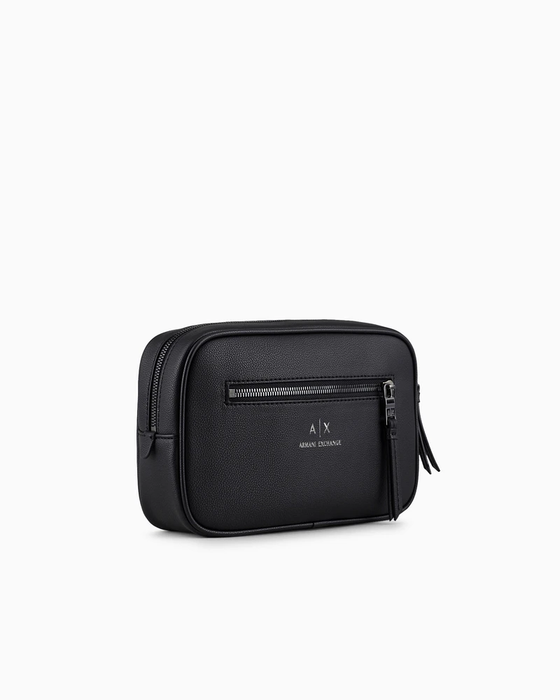 Armani Exchange - Beauty case with external drawstring, Man, Black, Size: TU