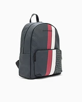 Armani Exchange - Backpack with monogram and stripes, Man, Grey, Size: TU