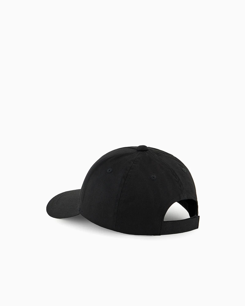 Armani Exchange - Cotton visor cap with blurred logo, Man, Black, Size: TU