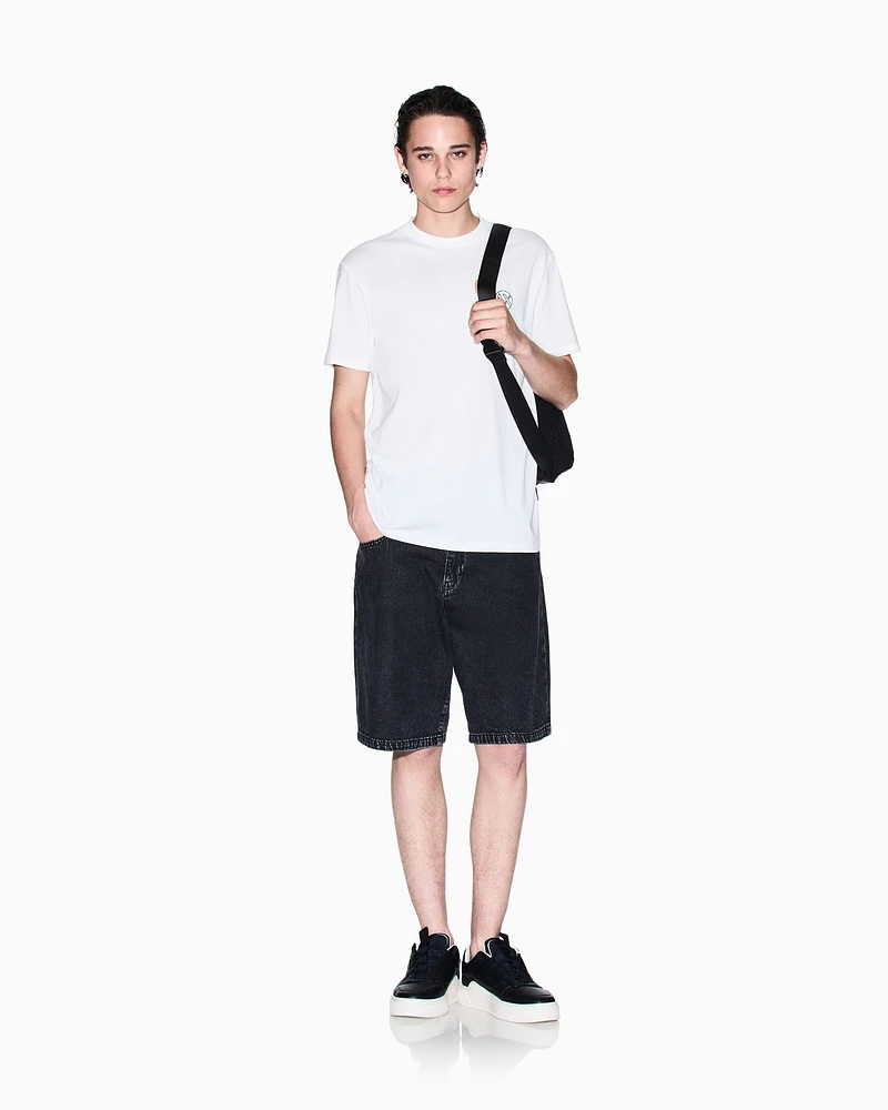Armani Exchange - Regular fit T-shirt with logo and patch on the chest, Man, White, Size: