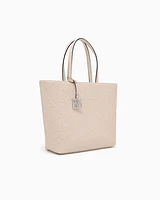 Armani Exchange - Shopper bag with allover logo, Woman, Beige, Size: TU