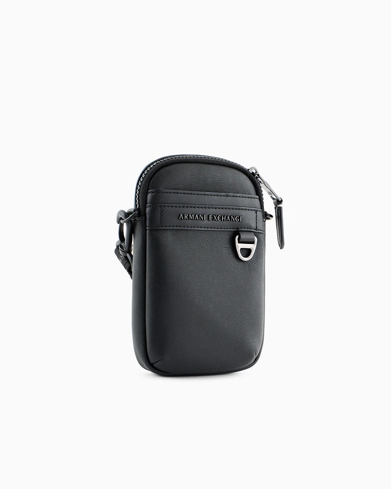 Armani Exchange - Small rectangular shoulder bag with hook, Man, Black, Size: TU