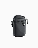 Armani Exchange - Small rectangular shoulder bag with hook, Man, Black, Size: TU