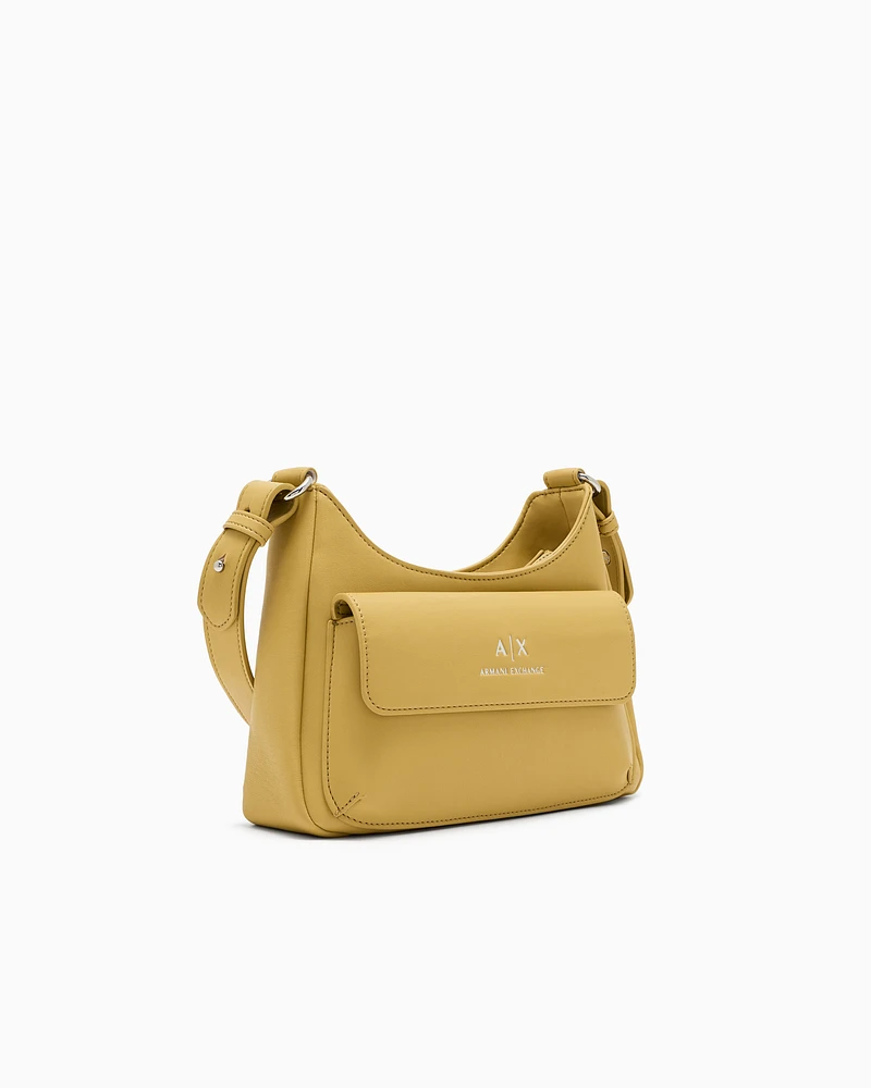 Armani Exchange - Shoulder bag with external pocket, Woman, Yellow, Size: TU