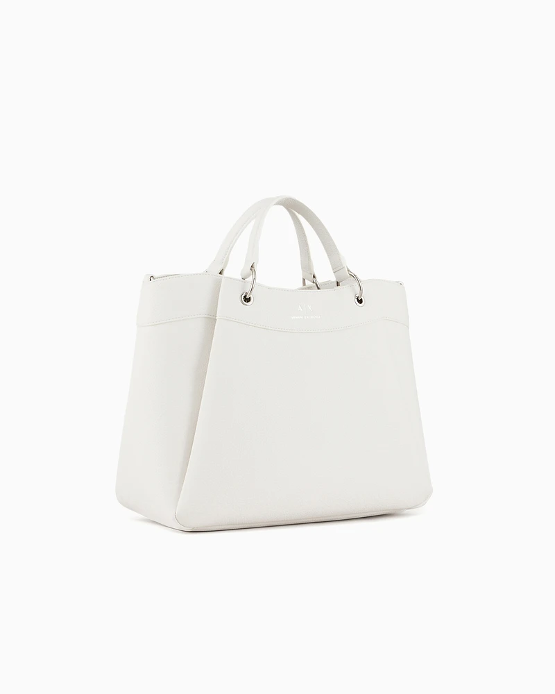 Armani Exchange - Large handbag with degradè shoulder strap, Woman, White, Size: TU