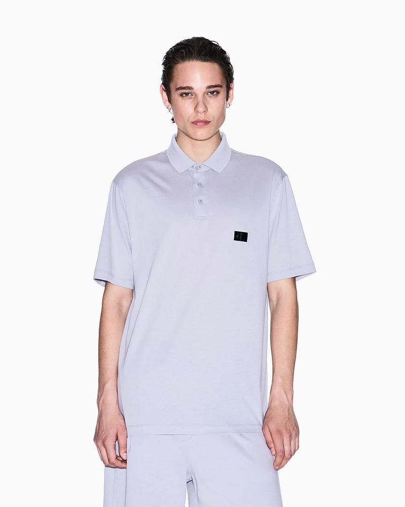 Armani Exchange - Regular fit mercerised cotton polo, Man, Purple, Size: