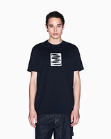 Armani Exchange - Regular fit T-shirt with abstract logo, Man, Navy Blue, Size: