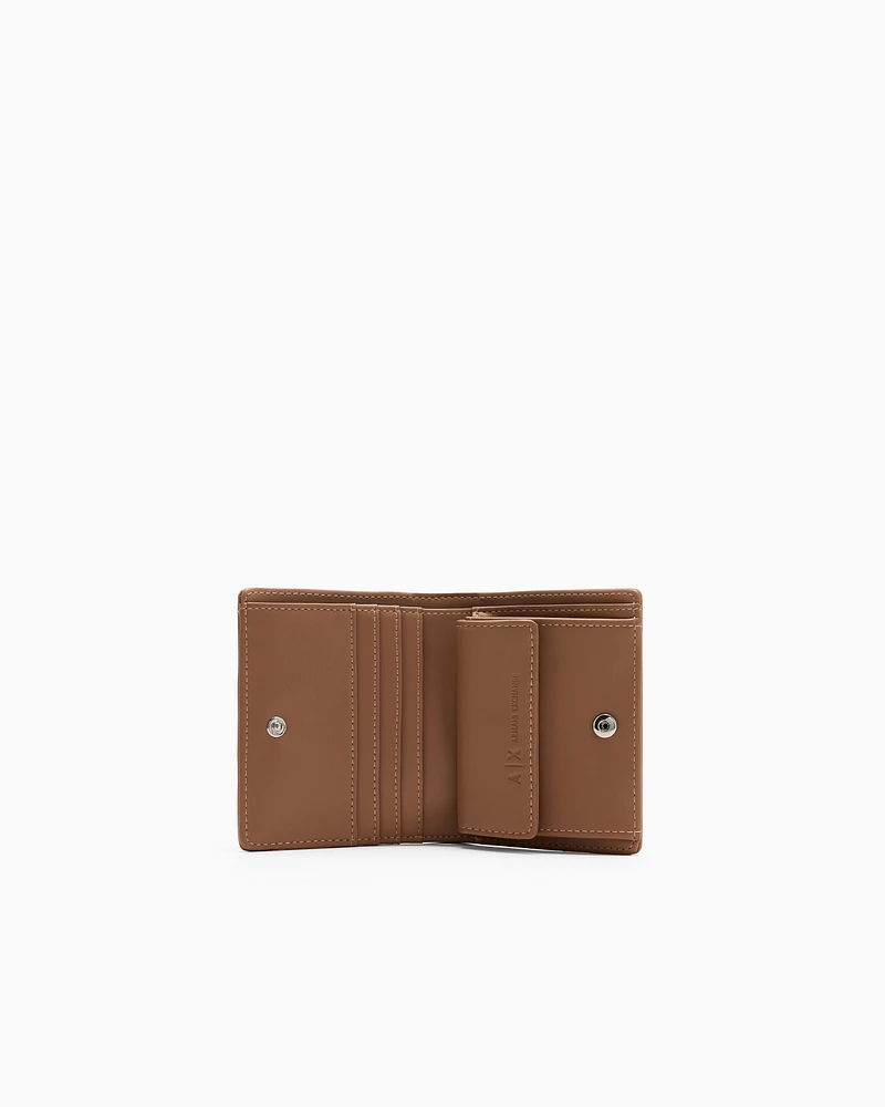 Armani Exchange - Small wallet with ASV logo, Woman, Camel, Size: TU