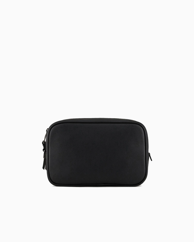 Armani Exchange - Beauty case with external drawstring, Man, Black, Size: TU