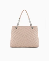 Armani Exchange - Quilted shopper bag with chain handles, Woman, Pink, Size: TU