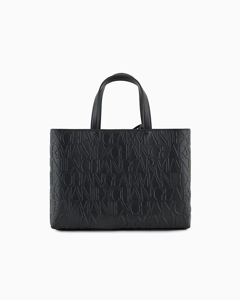 Armani Exchange - Medium shopper with handles and shoulder strap, Woman, Black, Size: TU