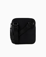Armani Exchange - Semi-rigid flat shoulder bag with external pocket, Man, Black, Size: TU