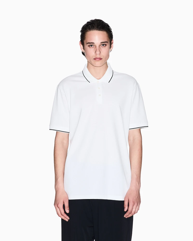 Armani Exchange - Regular fit mercerised cotton polo, Man, White, Size: