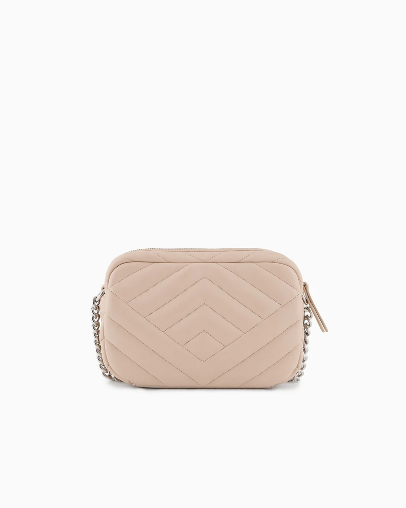Armani Exchange - Quilted shoulder bag with chain strap, Woman, Pink, Size: TU