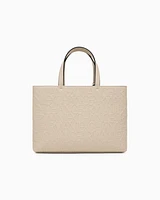 Armani Exchange - Medium shopper with handles and shoulder strap, Woman, Beige, Size: TU
