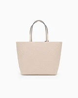 Armani Exchange - Shopper bag with allover logo, Woman, Beige, Size: TU