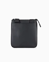Armani Exchange - Monogram and Stripe Flat Shoulder Bag, Man, Black, Size: TU