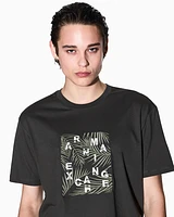 Armani Exchange - Regular fit ASV palm tree print t-shirt, Man, Green, Size: