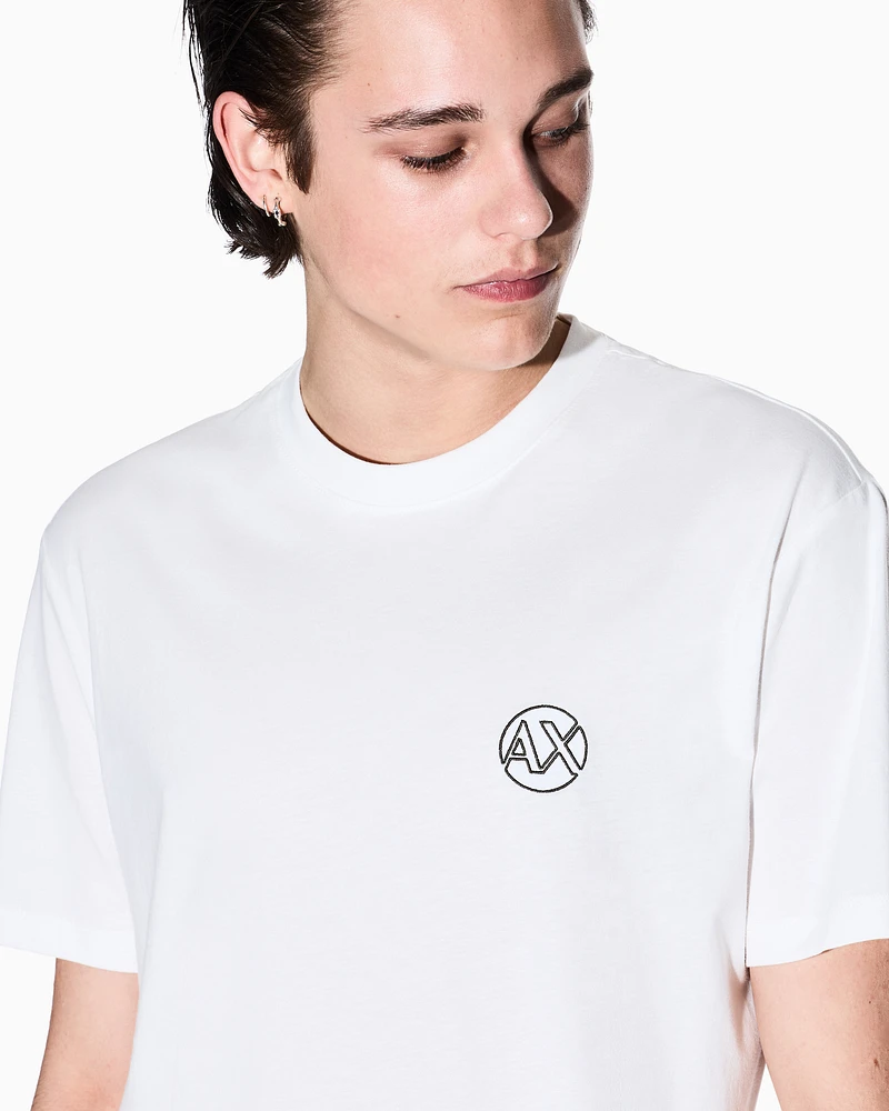 Armani Exchange - Regular fit T-shirt with logo and patch on the chest, Man, White, Size: