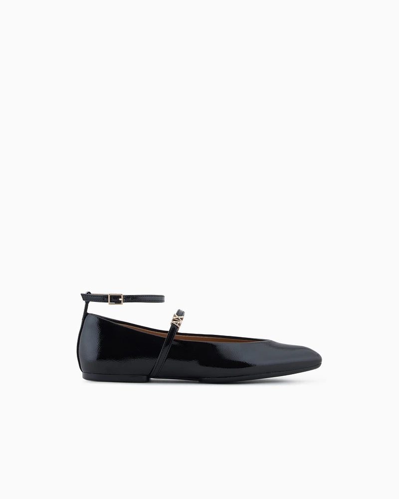 Armani Exchange - Pointed toe ballerinas with straps, Woman, Black, Size: