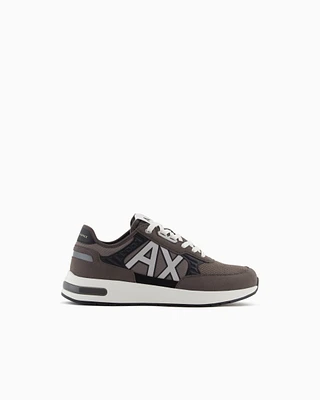 Armani Exchange - Sneakers with high sole and logo, Man, Grey, Size:
