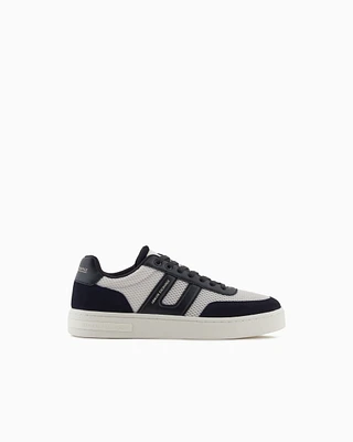 Armani Exchange - Mesh sneakers with contrasting inserts, Man, Navy Blue, Size: