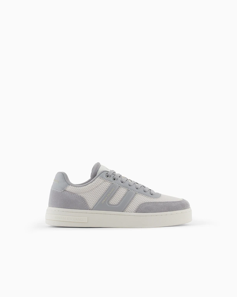 Armani Exchange - Mesh sneakers with contrasting inserts, Man, Grey, Size: