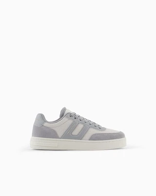Armani Exchange - Mesh sneakers with contrasting inserts, Man, Grey, Size:
