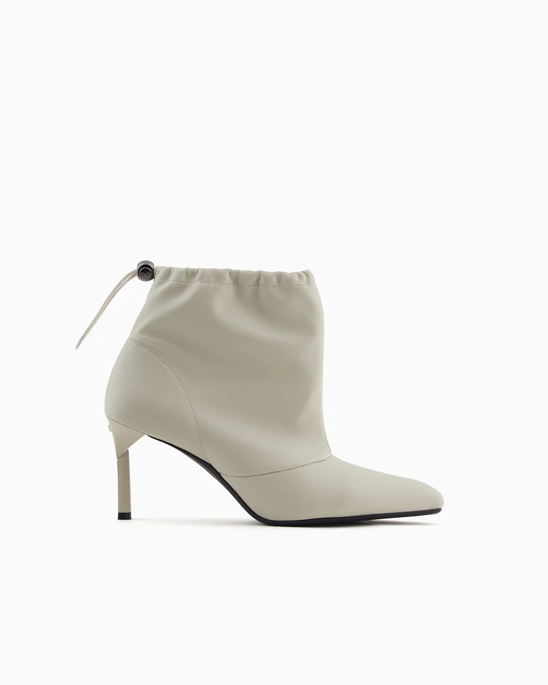 Armani Exchange - Heeled ankle boots with drawstring, Woman, White, Size: 37