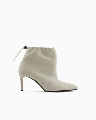 Armani Exchange - Heeled ankle boots with drawstring, Woman, White, Size: 37