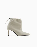 Armani Exchange - Heeled ankle boots with drawstring, Woman, White, Size: 37