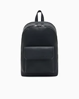 Armani Exchange - Shiny effect backpack with pocket, Man, Black, Size: TU