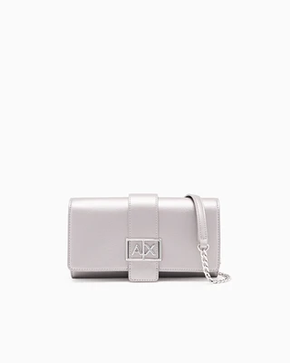 Armani Exchange - Wallet on chain with ASV logo, Woman, Silver, Size: TU