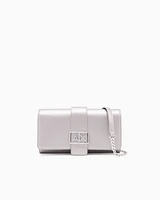 Armani Exchange - Wallet on chain with ASV logo, Woman, Silver, Size: TU