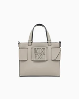 Armani Exchange - Medium tote bag with double handles and shoulder strap, Woman, Brown, Size: TU