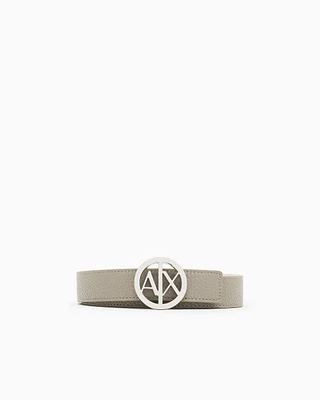 Armani Exchange - Logo buckle belt, Woman, Beige, Size: 80