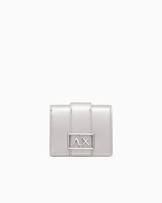 Armani Exchange - Small wallet with ASV logo, Woman, Silver, Size: TU