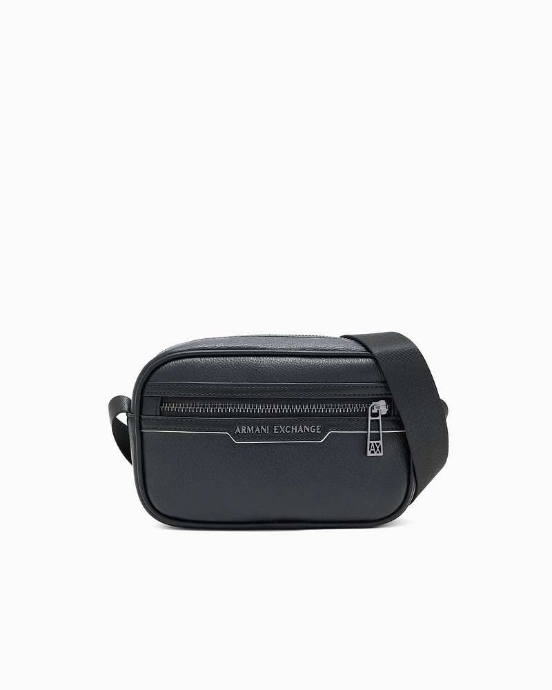 Armani Exchange - Shiny effect shoulder bag, Man, Black, Size: TU
