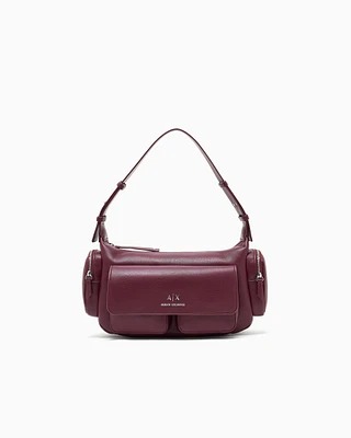 Armani Exchange - Large shoulder bag with side pockets, Woman, Burgundy, Size: TU