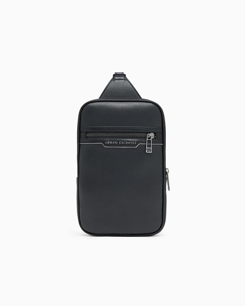 Armani Exchange - One-shoulder bag with shiny effect, Man, Black, Size: TU